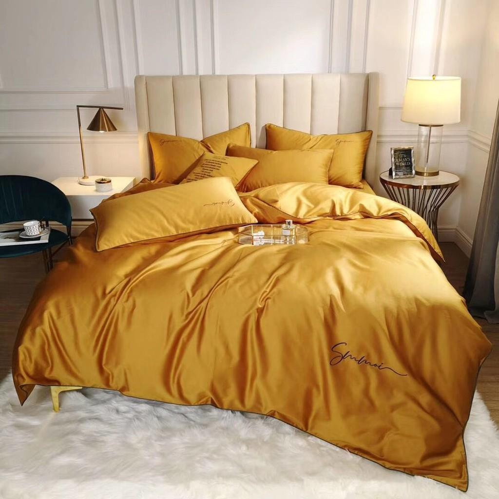 Bộ 5 Món Vỏ Chăn Tencel 40s Sumoi - Vàng