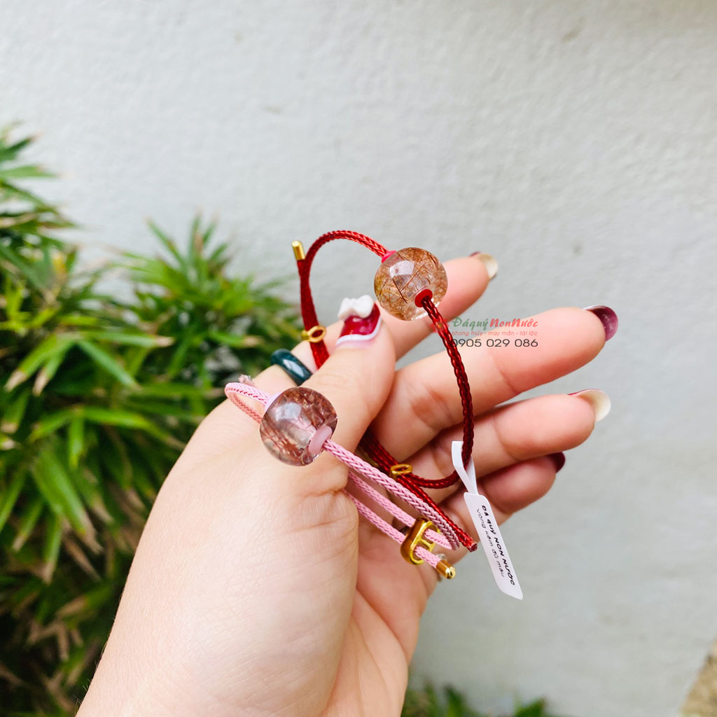 Vòng tay Lu thống đồng điếu thạch anh tóc vàng nâu