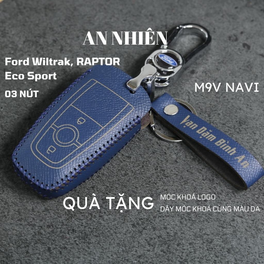 Bao da dành cho chìa khóa Ford Raptor, Bao da dành cho chìa khóa ô tô Ford Eco Sport, Ford Wild Track,Da bò thật, Khâu thủ công 9