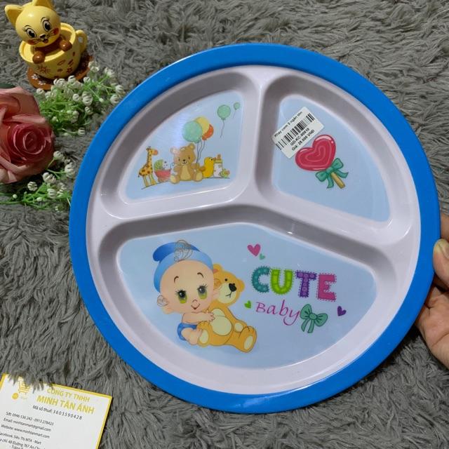 Khay cơm 3 ngăn hình tròn lớn