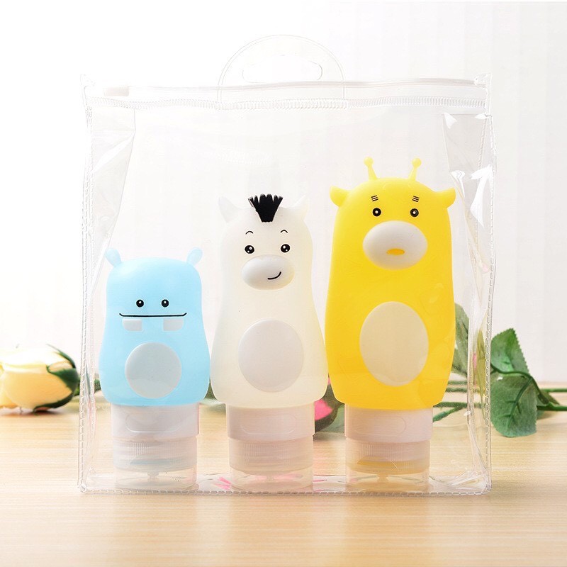 LỌ CHIẾT SILICON DẦU GỘI, SỮA TẮM, MỸ PHẨM HÌNH THÚ NAI VÀNG SIÊU CUTE