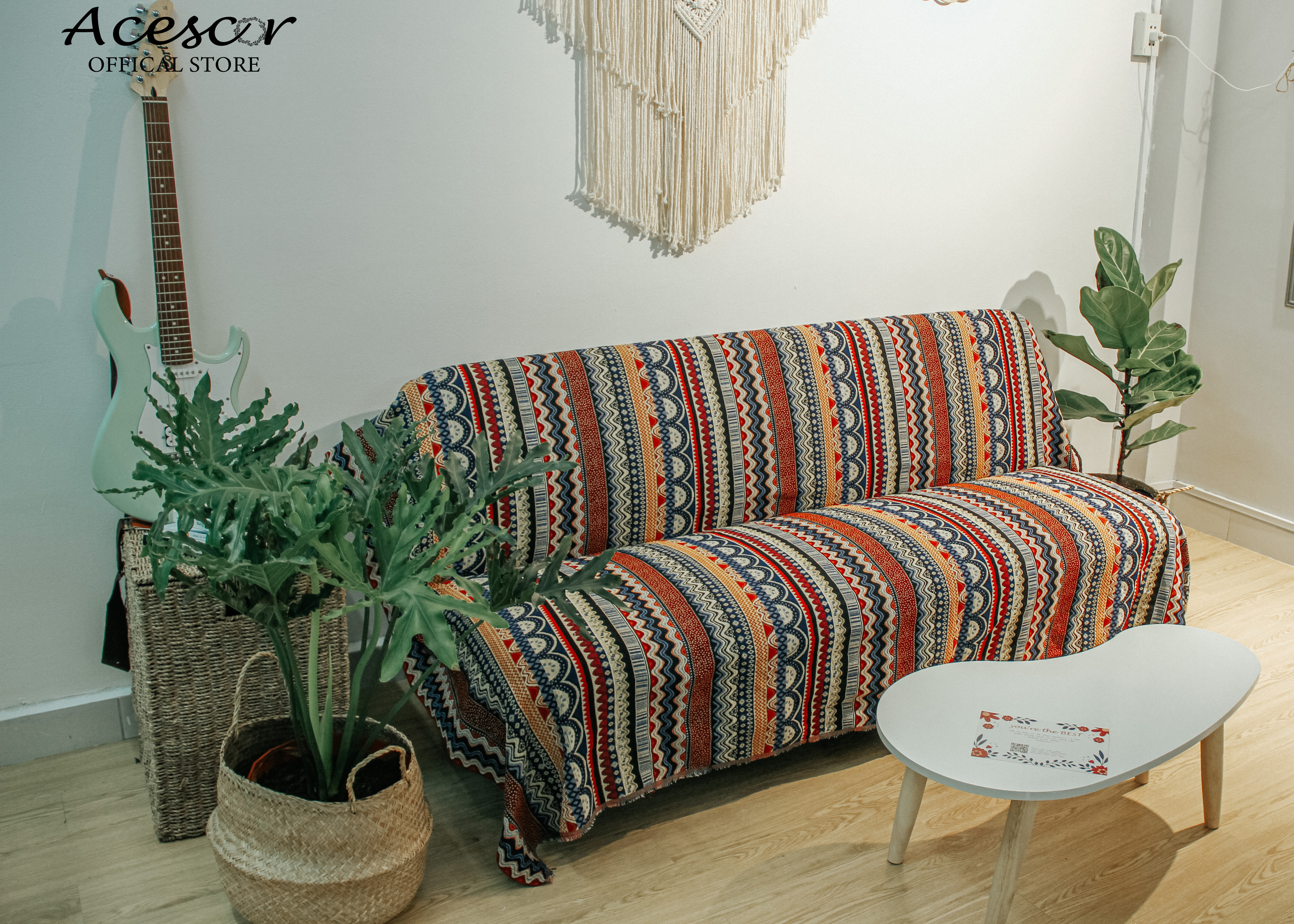 Thảm Thổ Cẩm Chăn Phủ Ghế Sofa, Khăn Trải Bàn, Thảm Trải Sàn CTC01- Trang Trí Phòng Khách, Phòng Ngủ