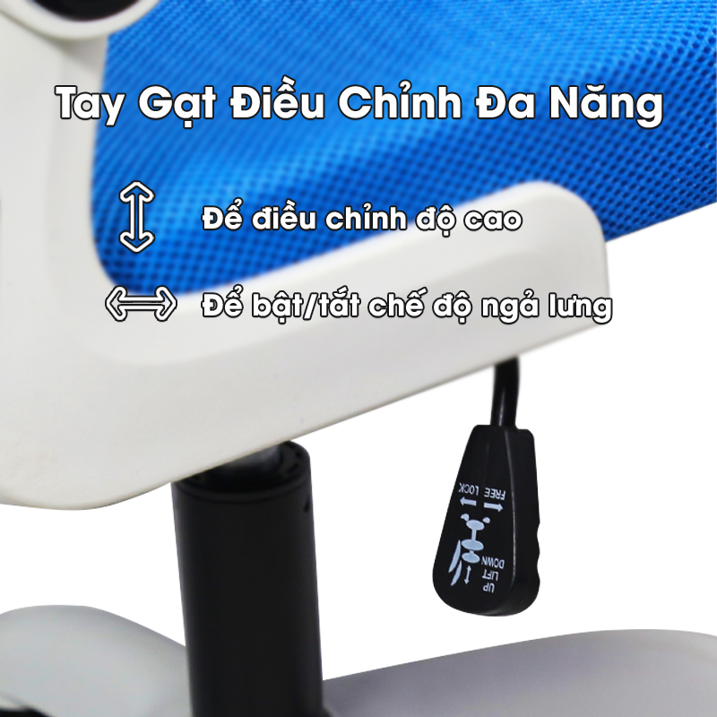 Ghế Công Thái Học Tựa Lưng Lưới Xoay 360 Độ Dùng Văn Phòng Làm Việc Và Học Tập Phong Cách Hiện Đại Trẻ Trung - Hàng Chính Hãng