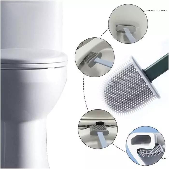 Chổi vệ sinh bồn cầu toilet, vệ sinh nhà tắm, cọ silicon siêu sạch tiện lợi GD98