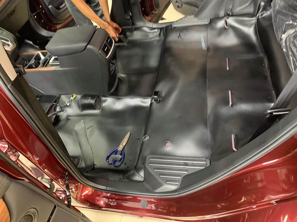 Thảm lót sàn Simili cho xe HYUNDAI SANTAFE, Loại dày cao cấp, Phủ kính sàn xe, Chống bám bẩn, chống thấm nước