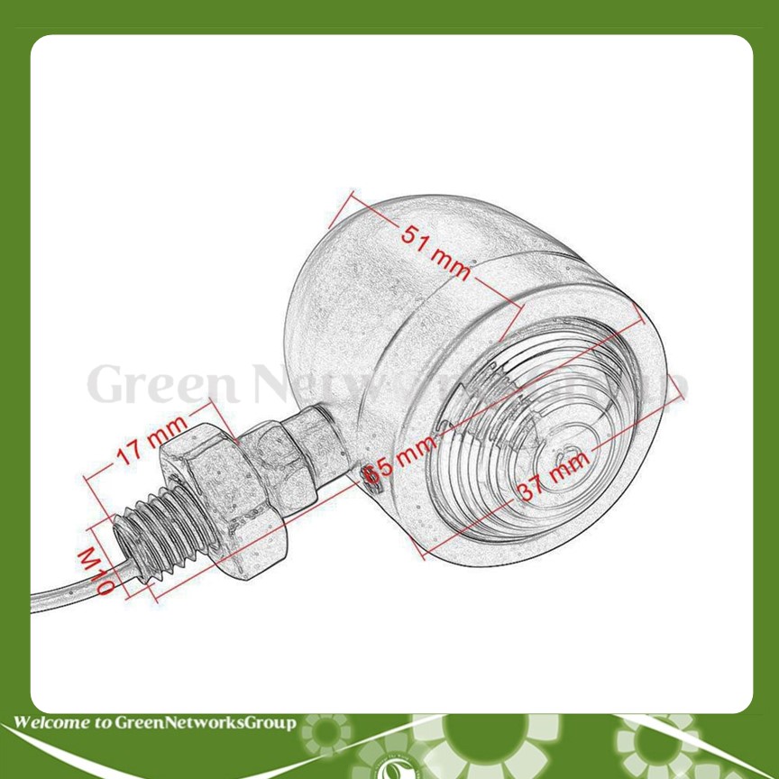 Xi nhan hột gà gắn xe máy độ cafe Racer Tracker phong cách Classic màu đen tĩnh điện Green Networks Group ( 1 Đôi )