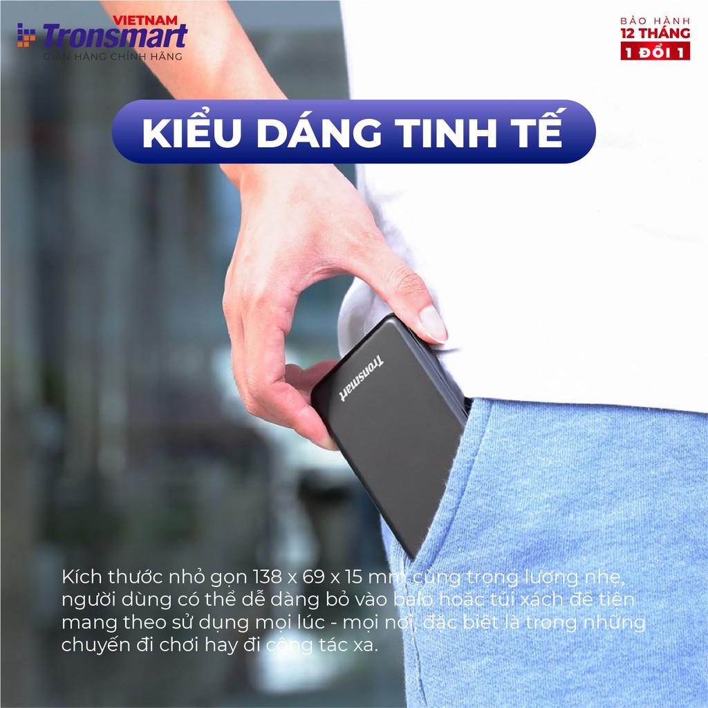 Sạc dự phòng 10000mAh Tronsmart Sạc nhanh PD QC 3.0 2 cổng USB + USB-C - Hàng phân phối chính hãng- Hàng Chính Hãng