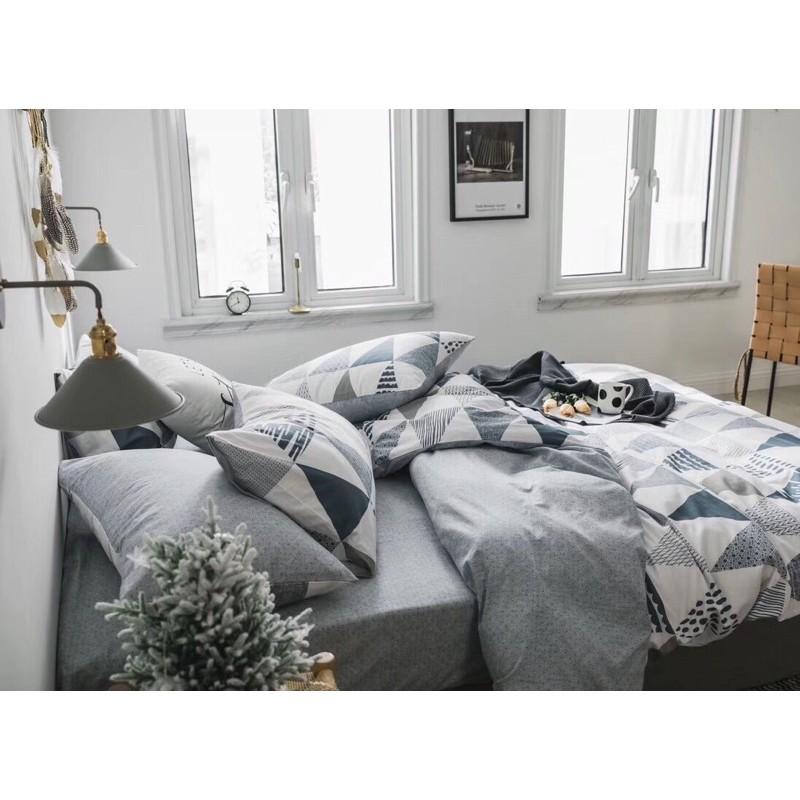 Bộ Chăn Ga Côtton Living 100%cotton Hàng Nhập Khẩu Cao Cấp 4 Món Hiện Đại