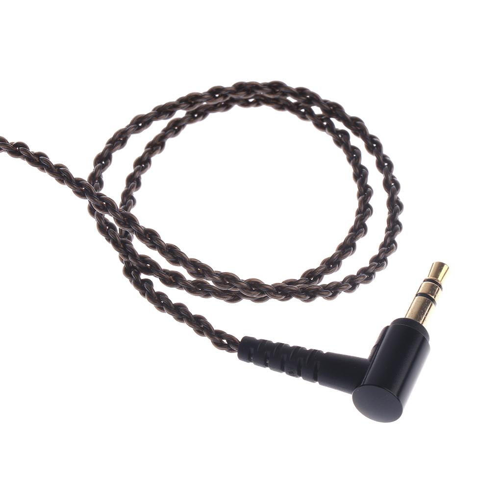 3.5mm MMCX Audio Cable Repair Braided Cord for Shure se215/se425/se535 Black