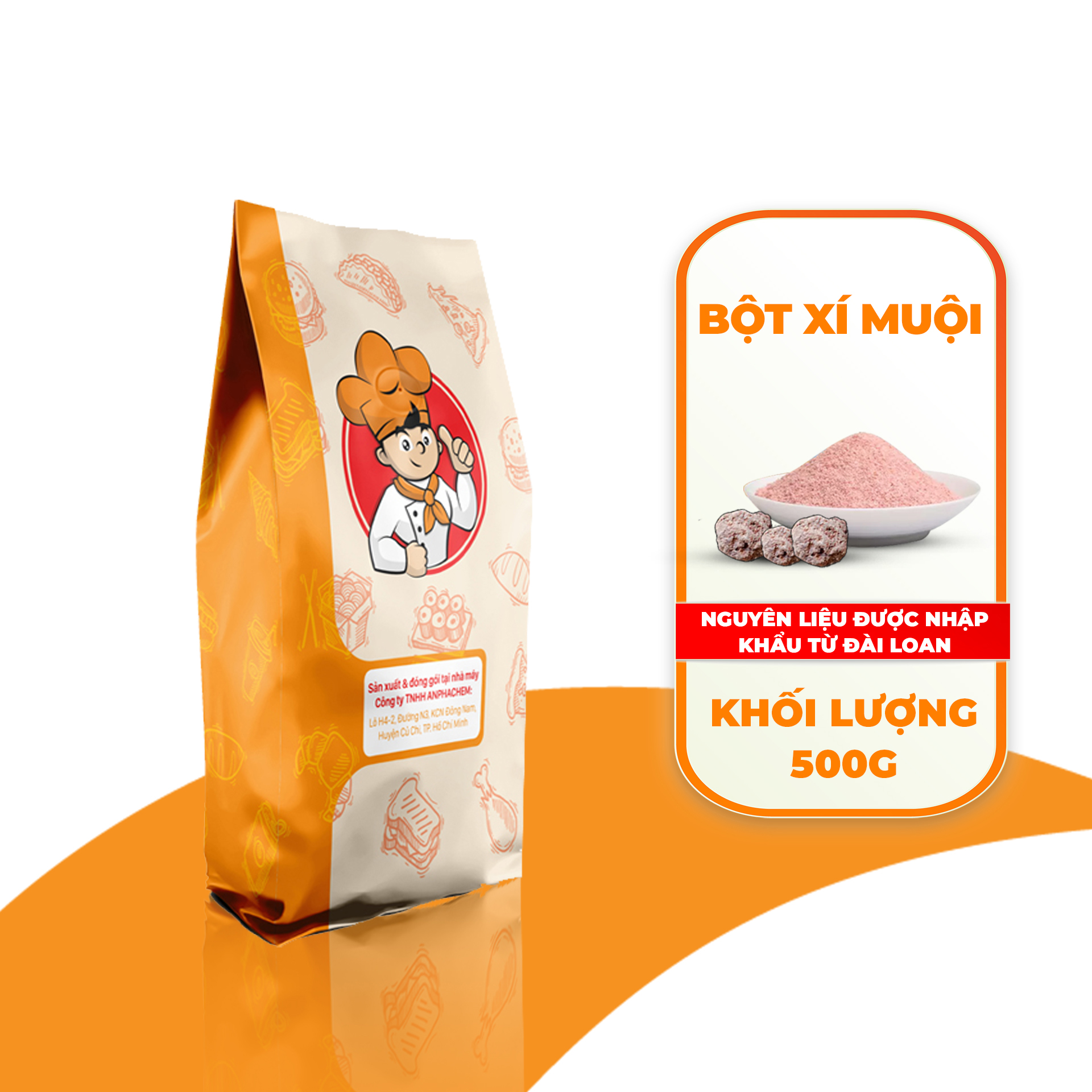 Bột Xí Muội Orange Chef - Túi 500 gram ( chuyên các món lắc khoai tây, khoai lang chiên... )