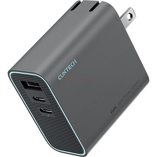 Cốc sạc Cuktech GaN 1USB 2Type-C 65W AD653C- Hàng chính hãng