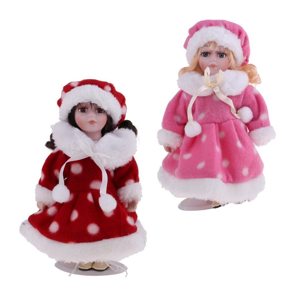 20cm Winter Girl Porcelain Doll With
