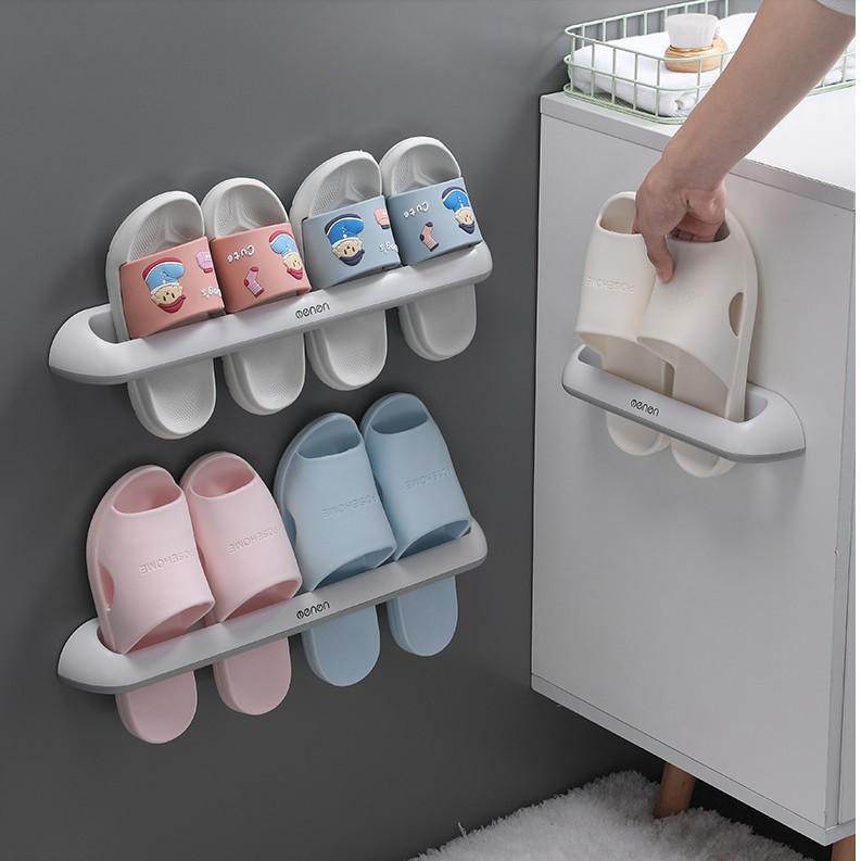 Kệ Để Giày Dép Thanh Phơi Treo Khăn Đa Năng Dán Tường Không Cần Khoan Vít Hiện Đại Chất liệu Nhựa Cao Cấp ABS