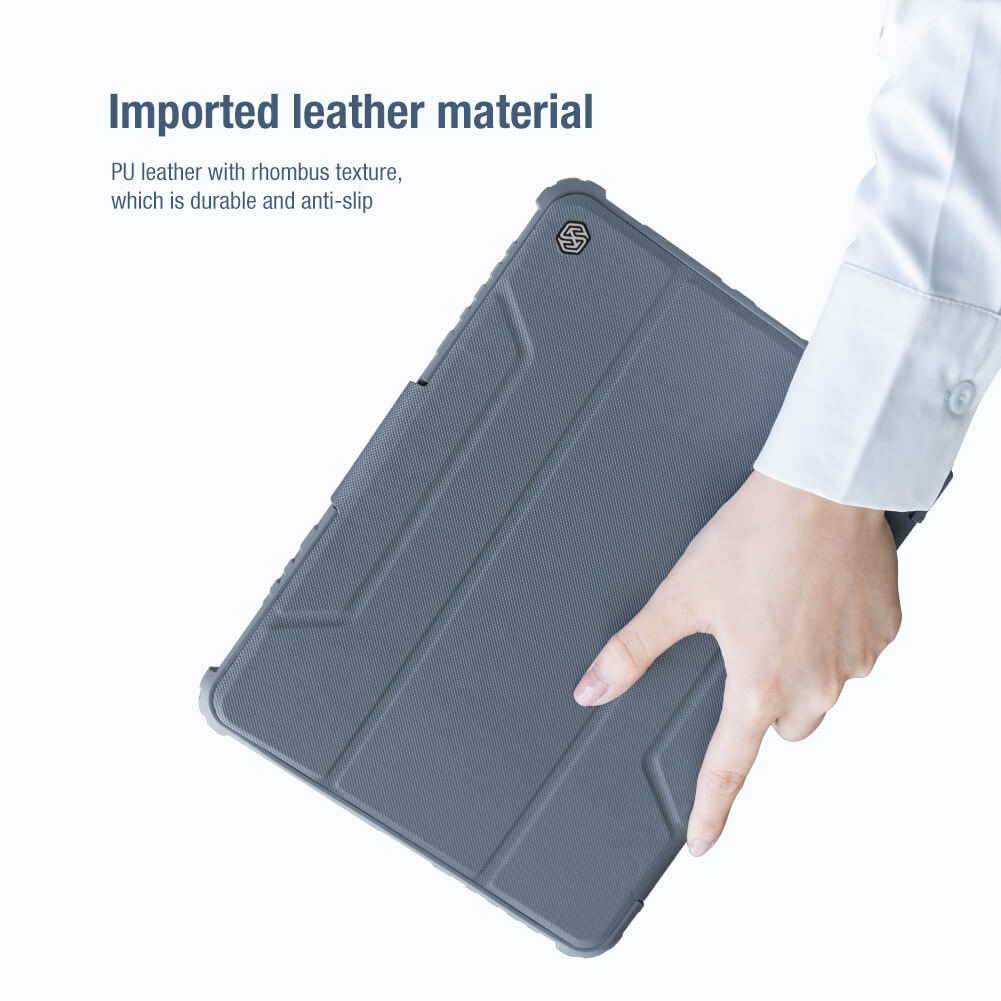 Bao da cho iPad Air 6 M2 11 inch 2024, iPad Air 6 M2 13 inch 2024 hiệu Nillkin Bumper Leather cover case Pro bảo vệ Camera, chống sốc, có khe để bút cao cấp - Hàng chính hãng