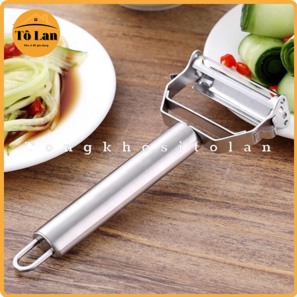 Nạo Gọt Củ Quả Inox 3 Chức Năng, Gọt Củ Quả Bào Sợi Tiện Lợi