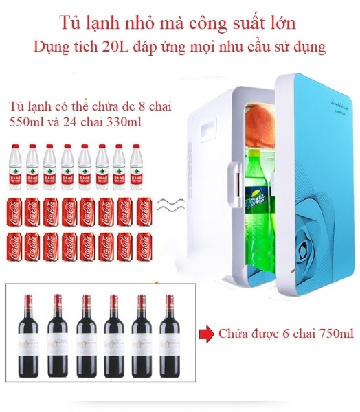 Tủ lạnh mini 20L trên ô tô - Giao màu ngẫu nhiên