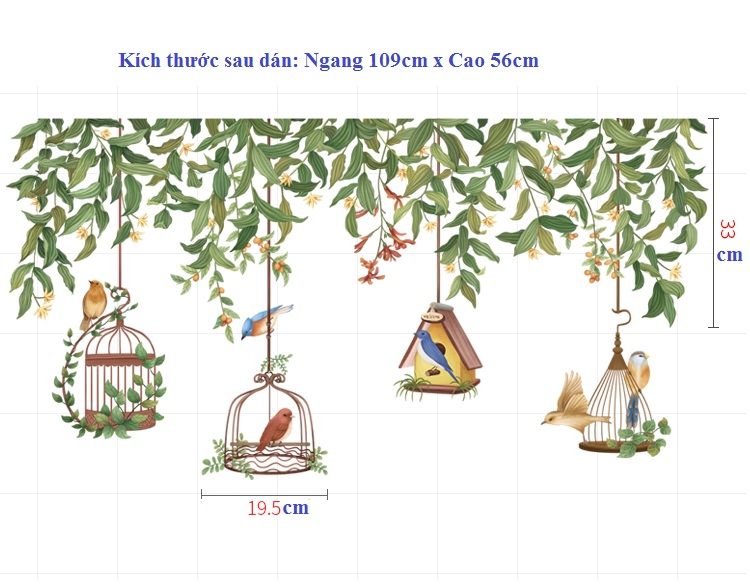 Decal dán tường tự dính-Hoa hồng leo