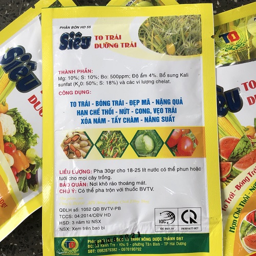 05 gói Phân Bón HD 55 Siêu To Trái Dưỡng Trái- Xóa Nám- Tẩy Chàm- Năng Suất Cao