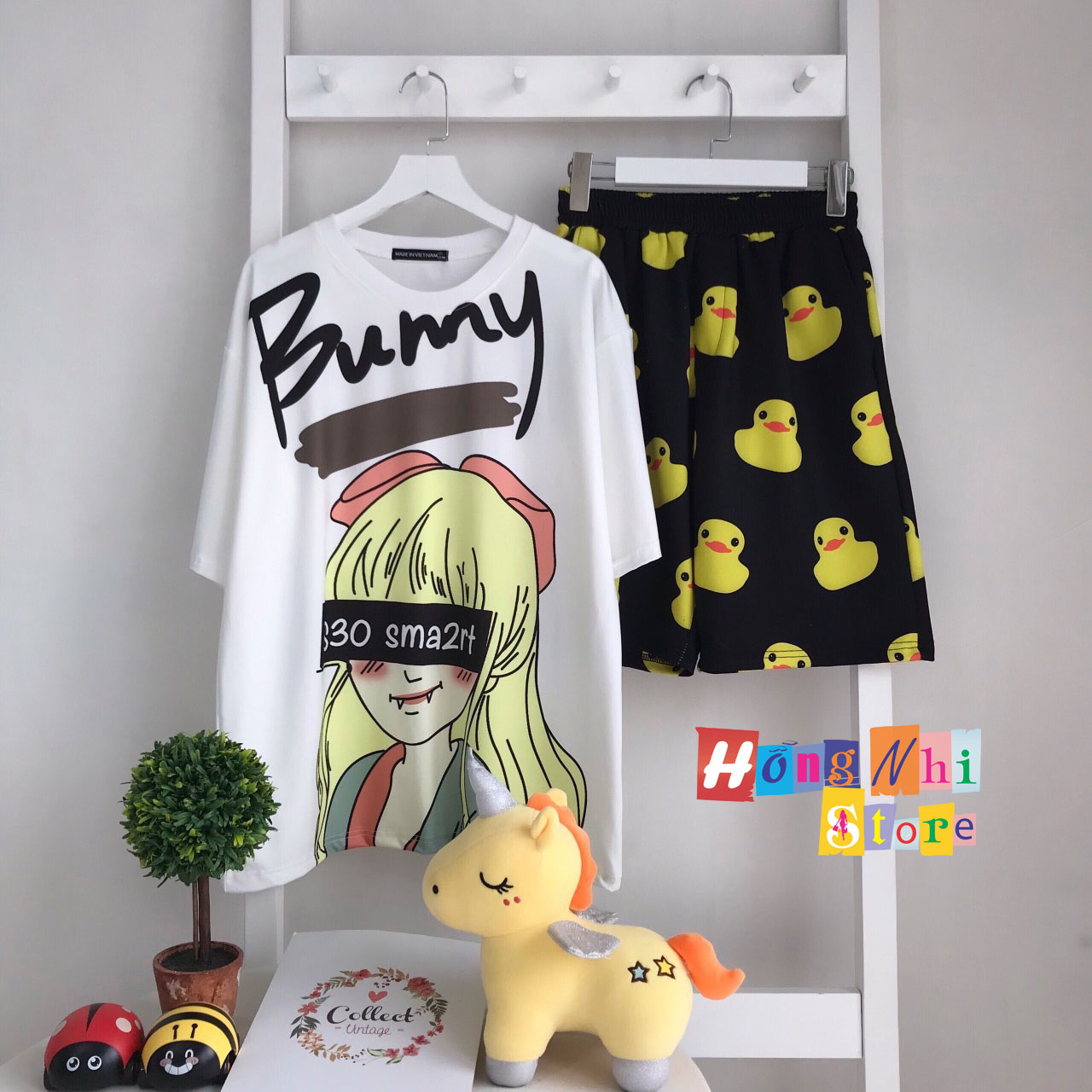 Quần Short Cartoon Unisex Hình Vịt Vàng Quần Đen - Quần Đùi Hoạt Hình Siêu Cute - MM