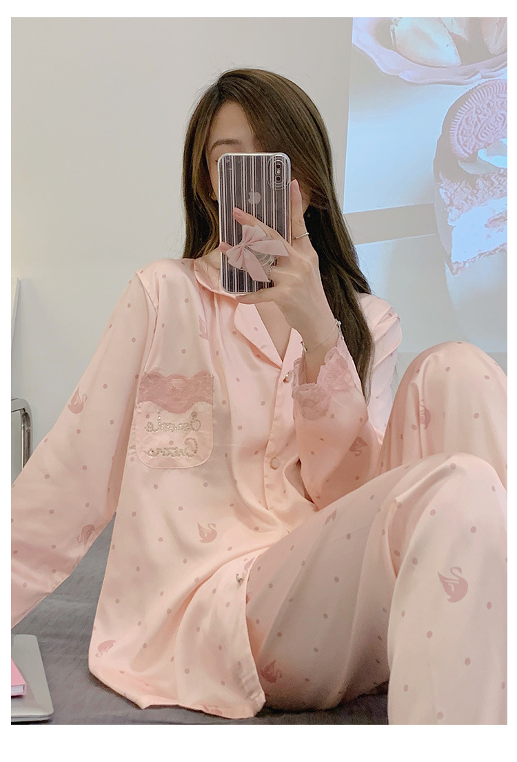 Đồ Nữ Bộ Pijama Quần Dài Tay Dài Lụa Cao Cấp Mặc Nhà Đẹp Mềm Mịn Thấm Hút Thoáng Mát