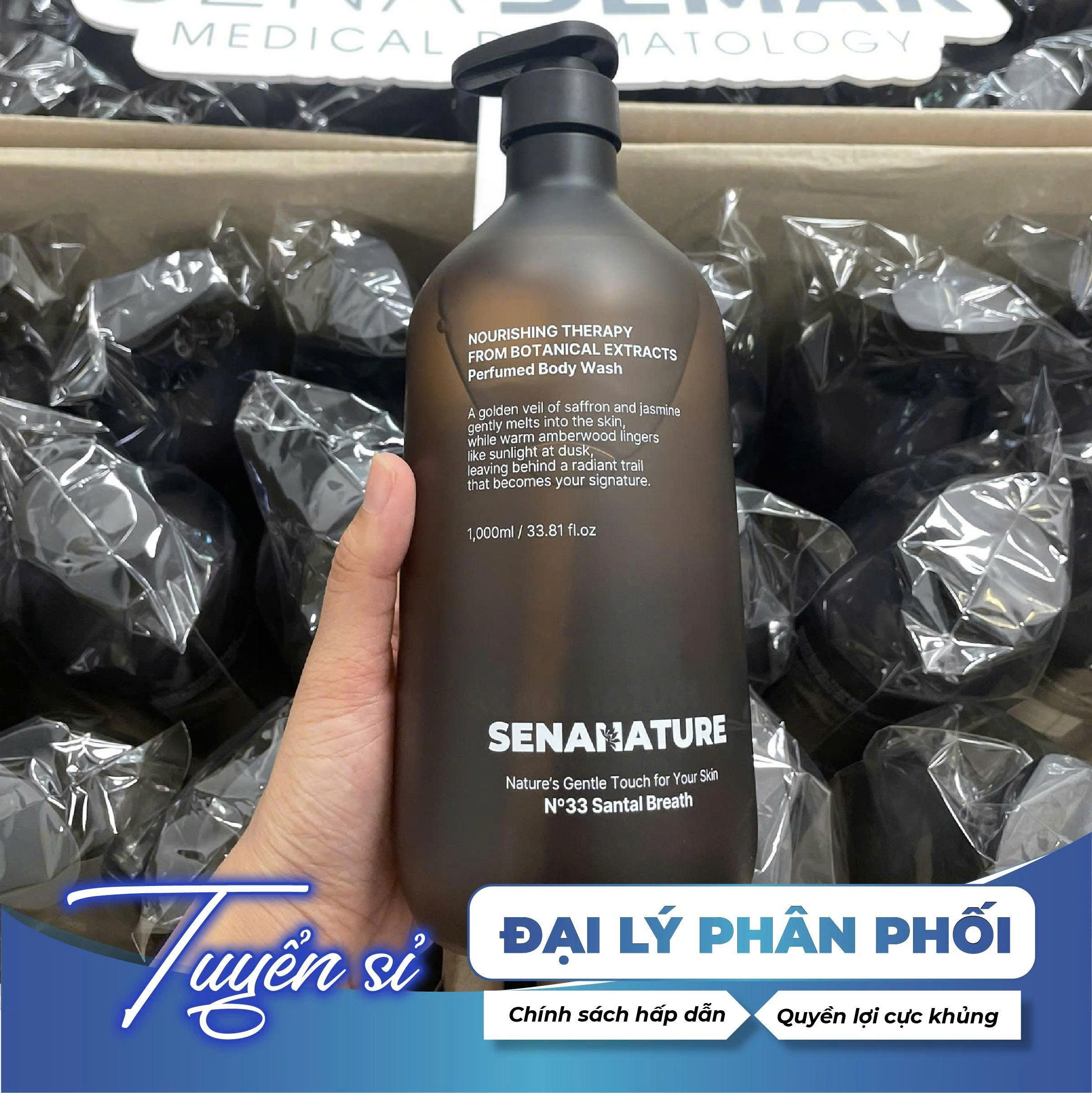 (Tặng 3 nạ) Sữa tắm nước hoa SENANATURE NOURISHING THERAPY FROM BOTANICAL EXTRACTS Perfumed Body Wash 1000ml
