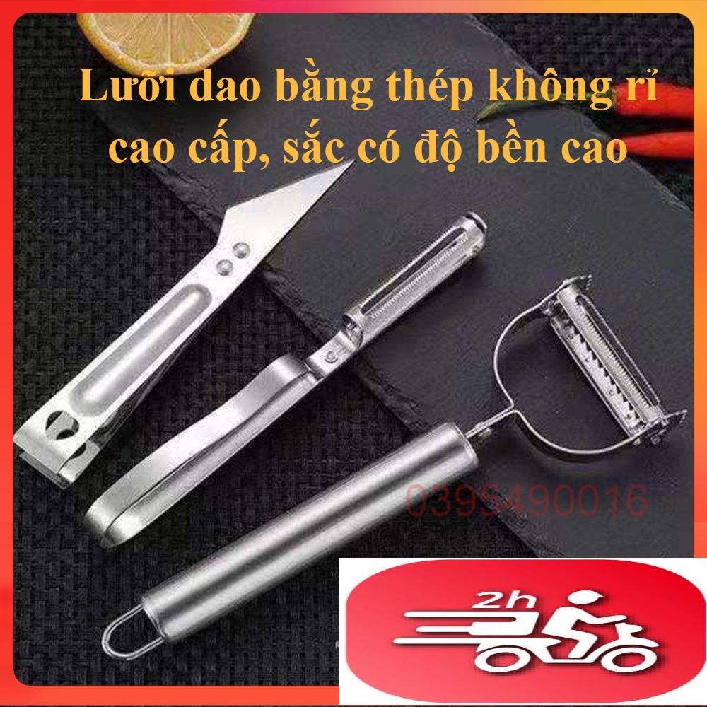 Bộ 3 món tỉa rau hoa quả inox cầm tay có lưỡi răng cưa bào sợi, nạo củ quả, nhíp lông cho nhà bếp, thép không rỉ