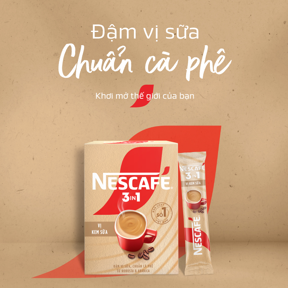[Tặng Set 2 ly thủy tinh cao cấp] Combo 3 Bịch Cà phê hòa tan NESCAFÉ 3IN1 VỊ KEM SỮA 20 gói ĐẬM VỊ SỮA, CHUẨN CÀ PHÊ