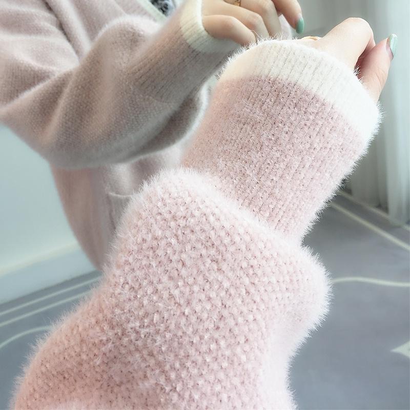 Hình ảnh Áo khoác len cardigan len lông dày dặn phong cách thời trang Hàn quốc