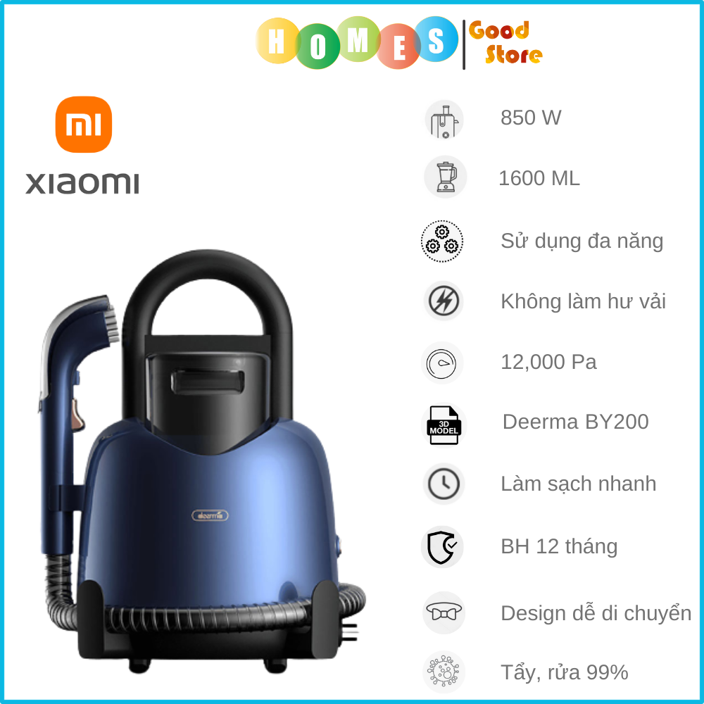 Máy Giặt Ghế Sofa, Nệm Thảm Dọn Nội Thất Xe Hơi Xiaomi Deerma BY200 Công Nghệ Phun Nước Thế Hệ Mới Làm Sạch Dễ Dàng Lực Hút Lớn 12.000 Pa Công Suất 850W - Hàng Chính Hãng