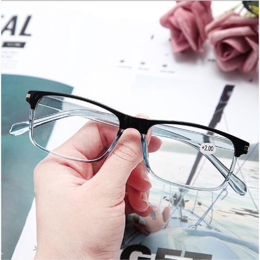 Kính lão thị viễn thị từ +100 đến +400  nam nữ sẵn độ tròng Nhật gia công chuẩn độ UNIQUIKV85BLUE