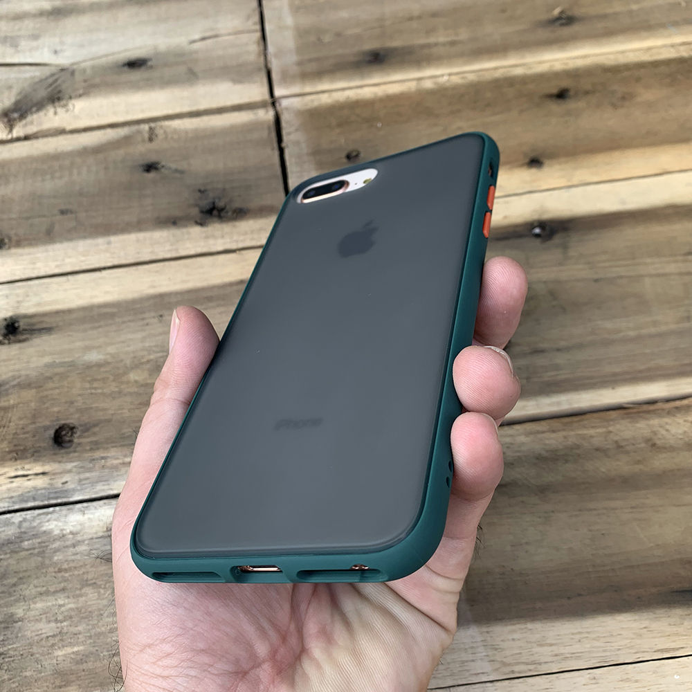 Ốp lưng chống sốc dành cho iPhone 7 Plus / iPhone 8 Plus nút màu cam - Màu xanh đậm