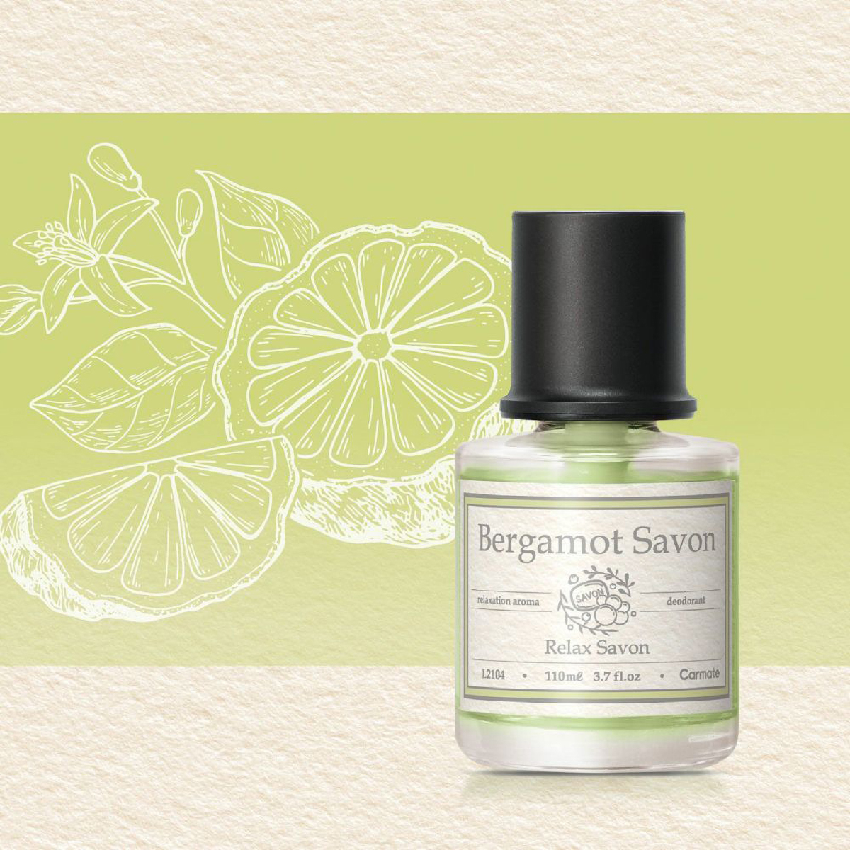 Nước Hoa Ô Tô CARMATE Relax Savon L2104 Bergamot Savon 110ml - Nhập Khẩu Chính Hãng