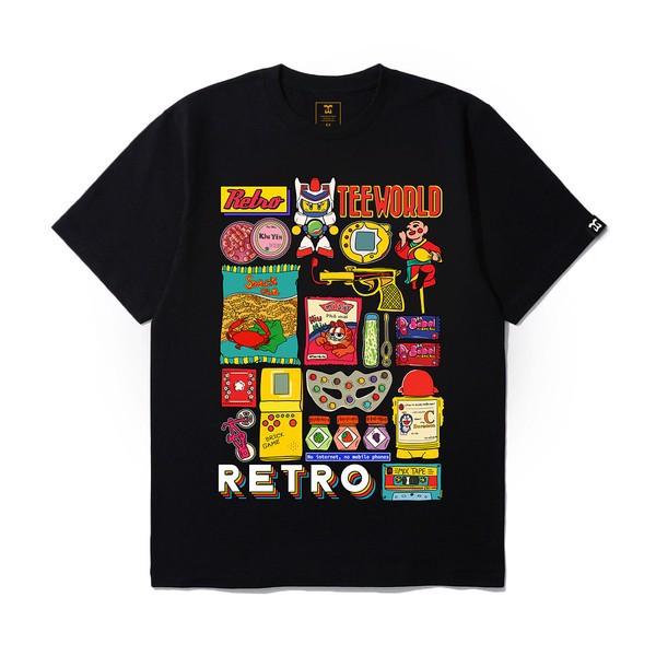 Áo thun Teeworld Retro Nam Nữ Trắng Đen Form Rộng Unisex