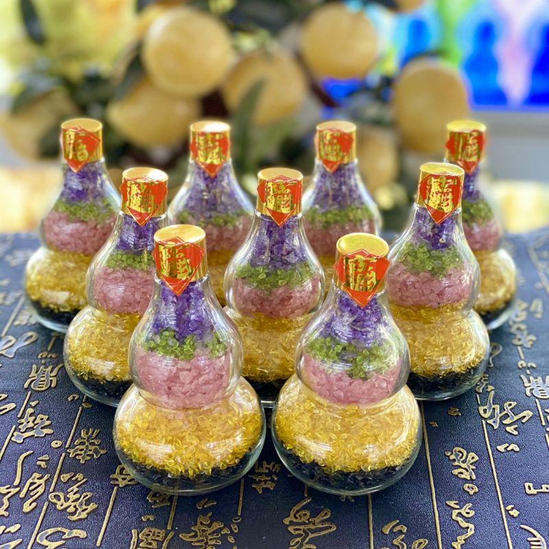 Hồ Lô Đá Vụn Thach Anh Ngũ Sắc - Cao 11cm & 14cm