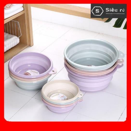 Thau nhựa gấp gọn loại nhỏ 9x25cm sản phẩm thích hợp mang theo khi đi du lịch, dã ngoại (LA3039)