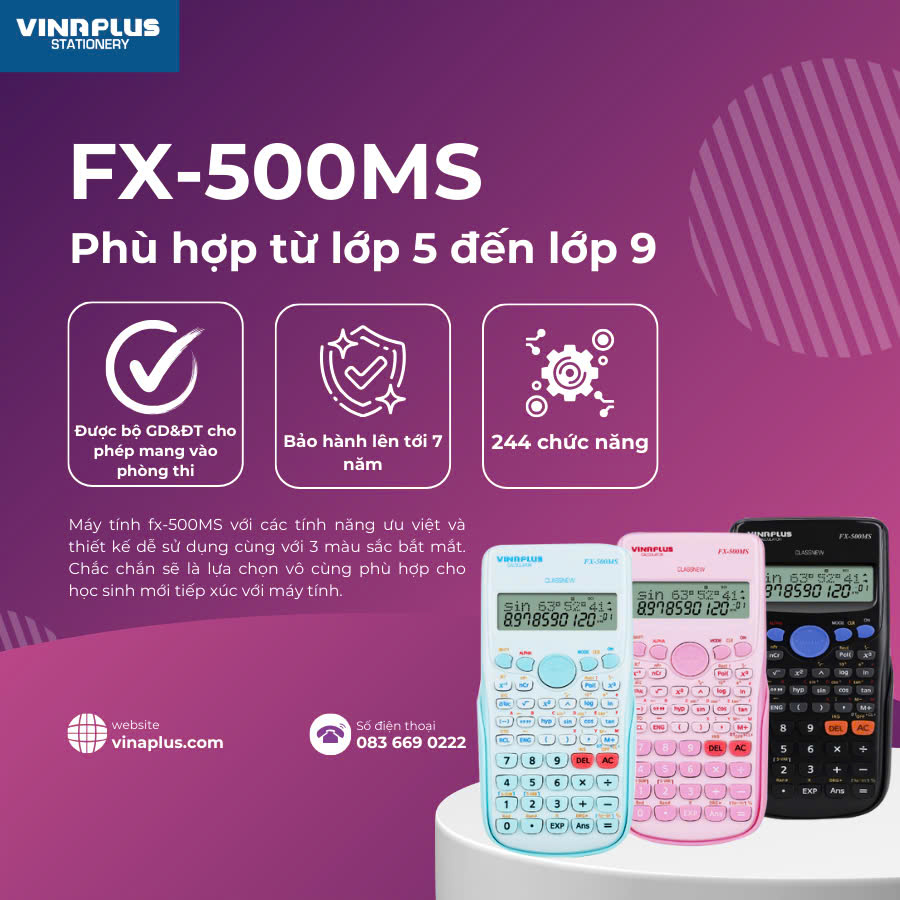 Máy tính khoa học Vinaplus fx-500MS