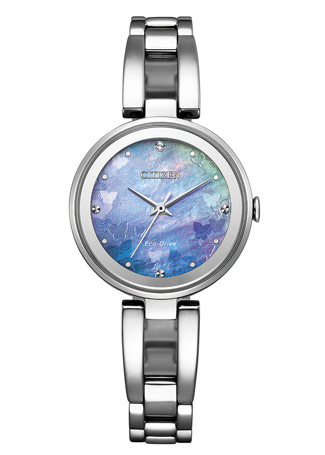 Đồng Hồ Nữ Citizen Eco-Drive Đính Đá Swarovski Dây Thép Không Gỉ EM0801-85N - Mặt Xà Cừ (28mm)