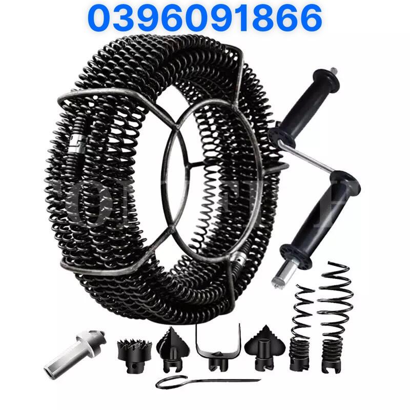Dây thông cống dùng tay quay dài 9m phi 16 gồm 6 đầu thông + 1 tay quay