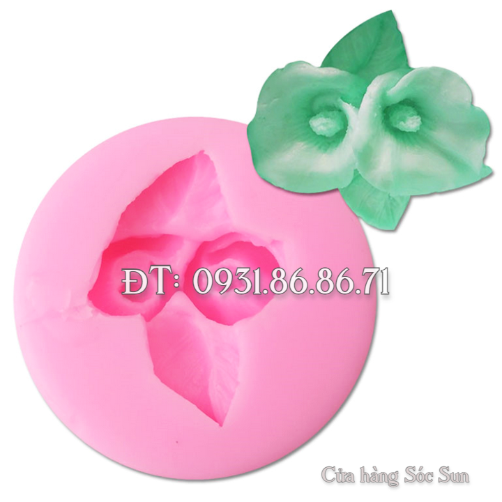 Khuôn silicon hoa rum đôi – Mã số 1651