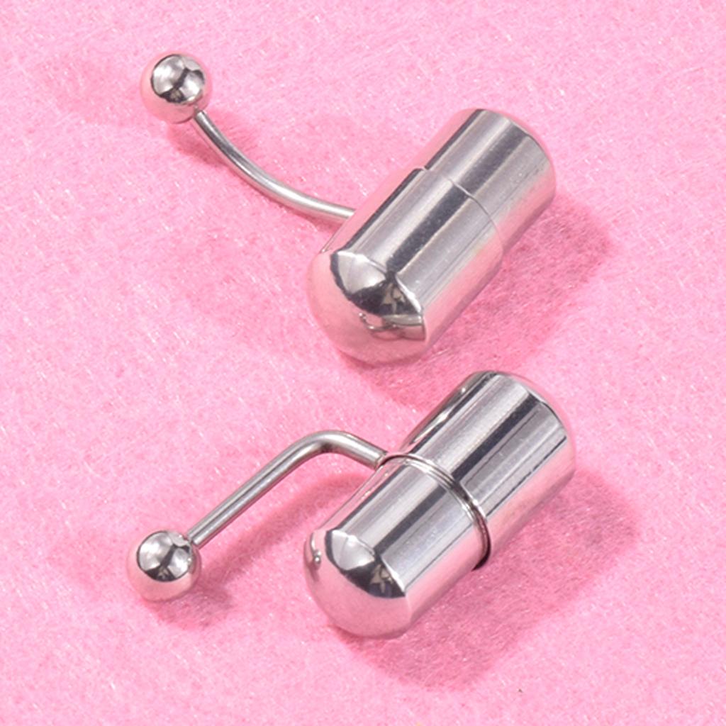 Silver stainless steel vibrating belly button navel ring nose lip body ring