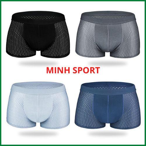 Quần lót nam boxer cao cấp, quần sịp đùi nam thông hơi, co giãn 4 chiều VIEKUCOOL hộp 4 chiếc