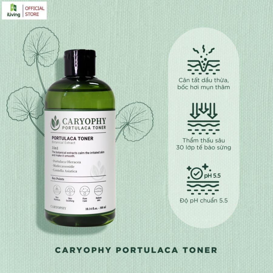 Toner cho da mụn Caryophy Portulaca 50ml CARTCDM50