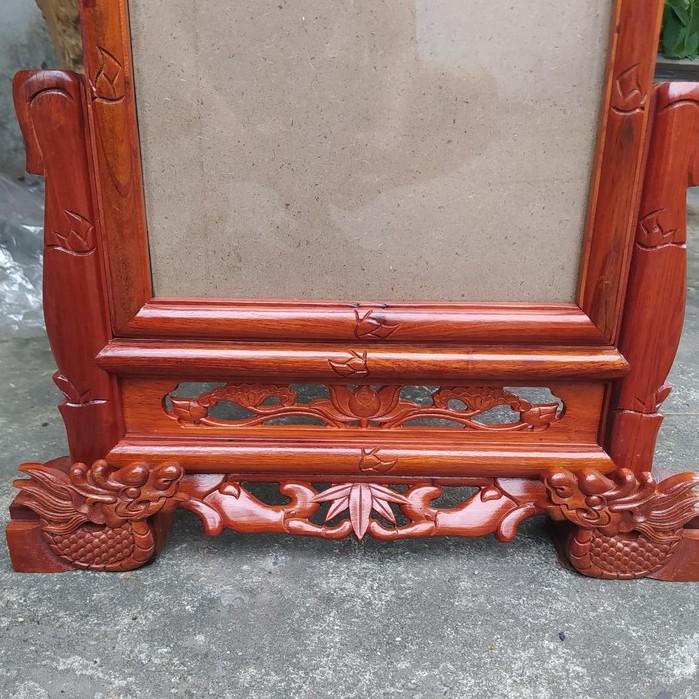 Khung ảnh rồng gỗ hương cao cấp - khung ảnh song long cỡ ảnh 20x30, 25x35cm