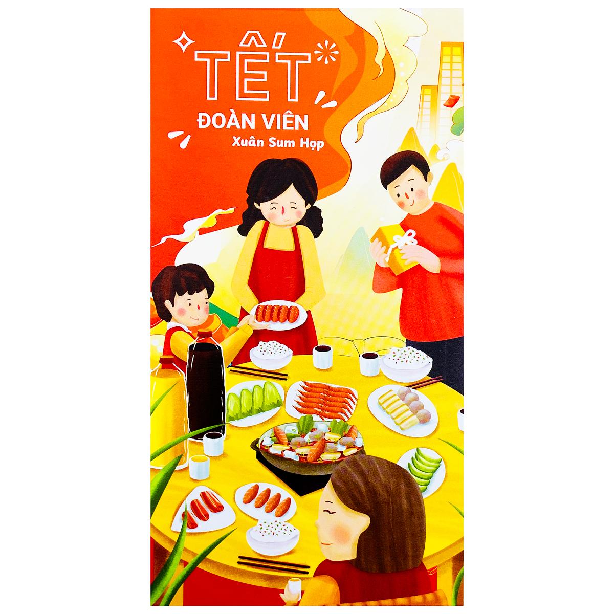 Bộ 5 Bao Lì Xì Tết Bính Ngọ 2026 - Tết Đoàn Viên - futurebook L188 - Xuân Sum Họp