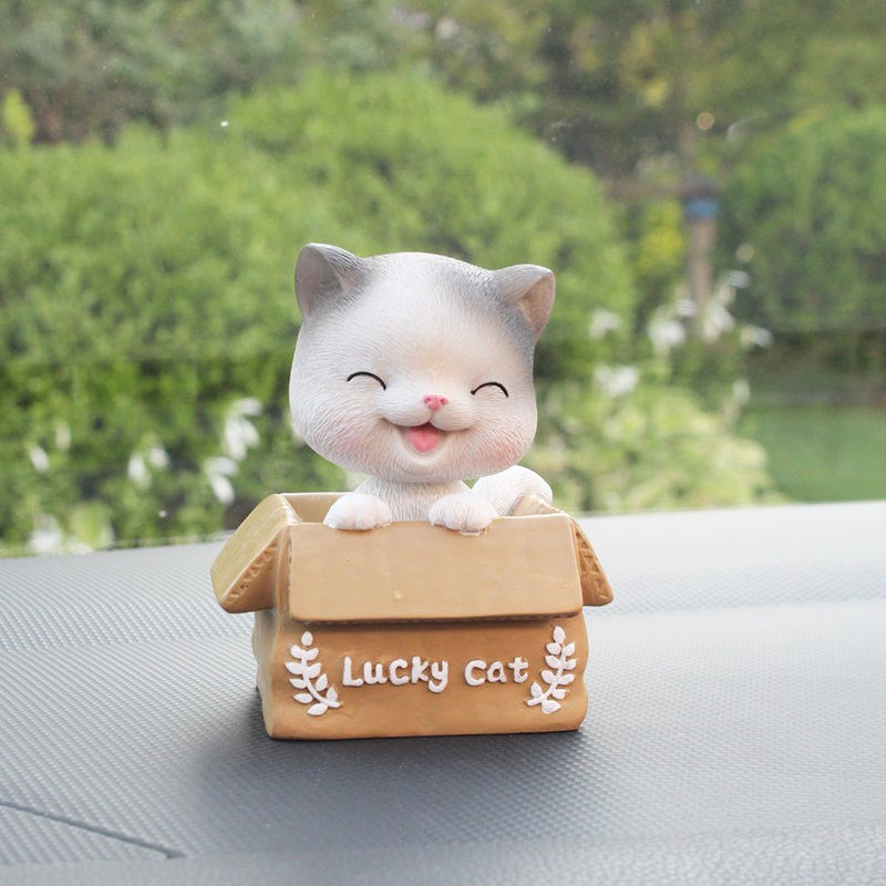 Decor mèo lucky cat dễ thương trang trí taplo ô tô, phụ kiện xe hơi sáng tạo, hoặc để bàn làm việc 