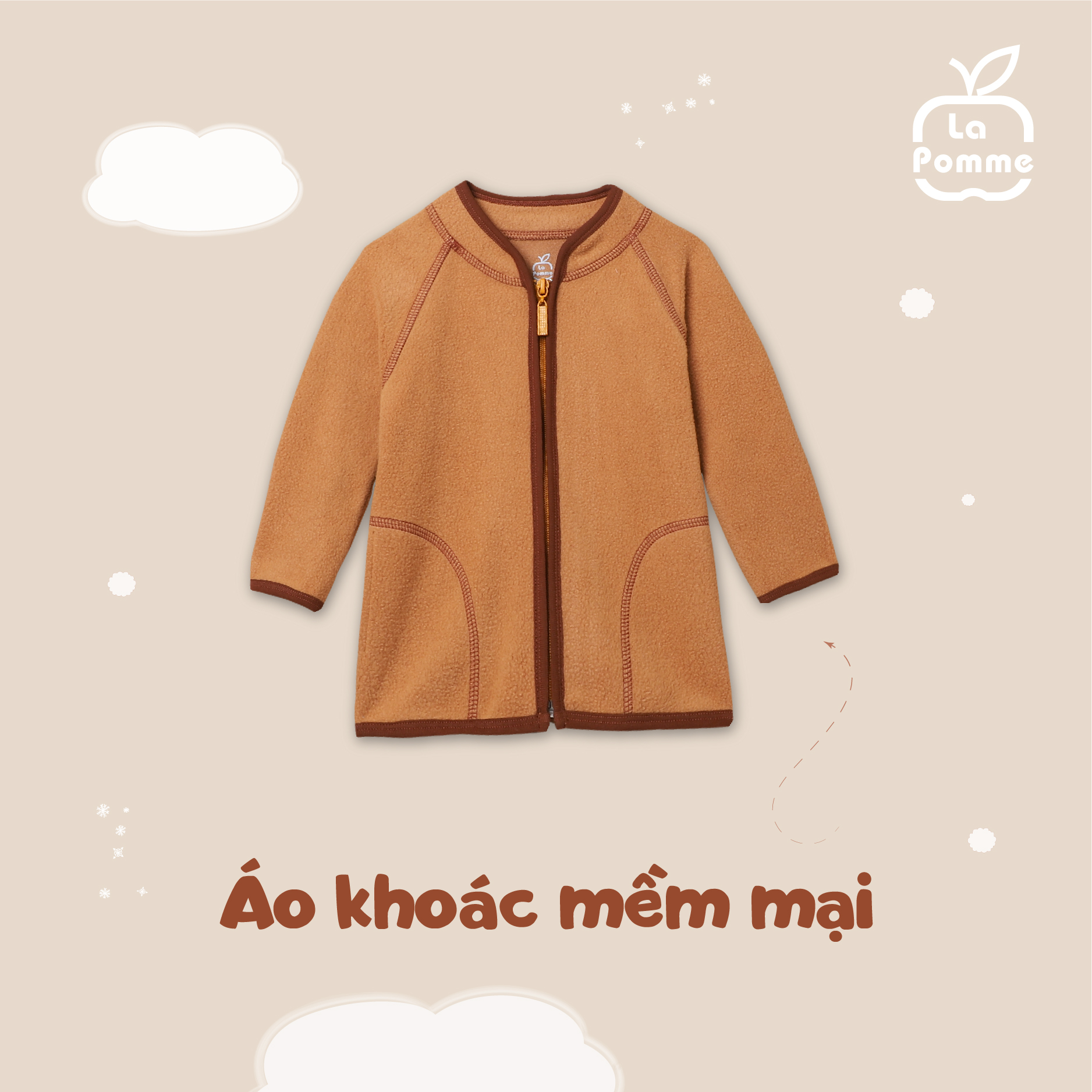 C029-A Áo khoác viền nâu La Pomme