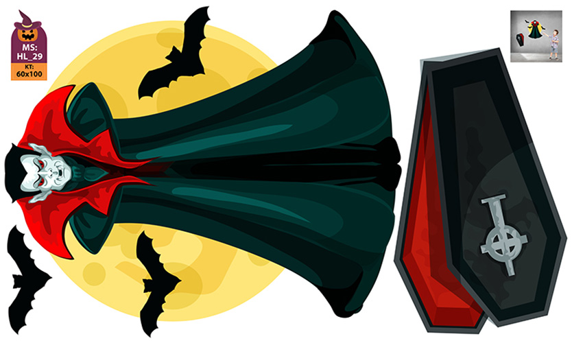 DECAL TRANG TRÍ HALLOWEEN COMBO SỐ 12