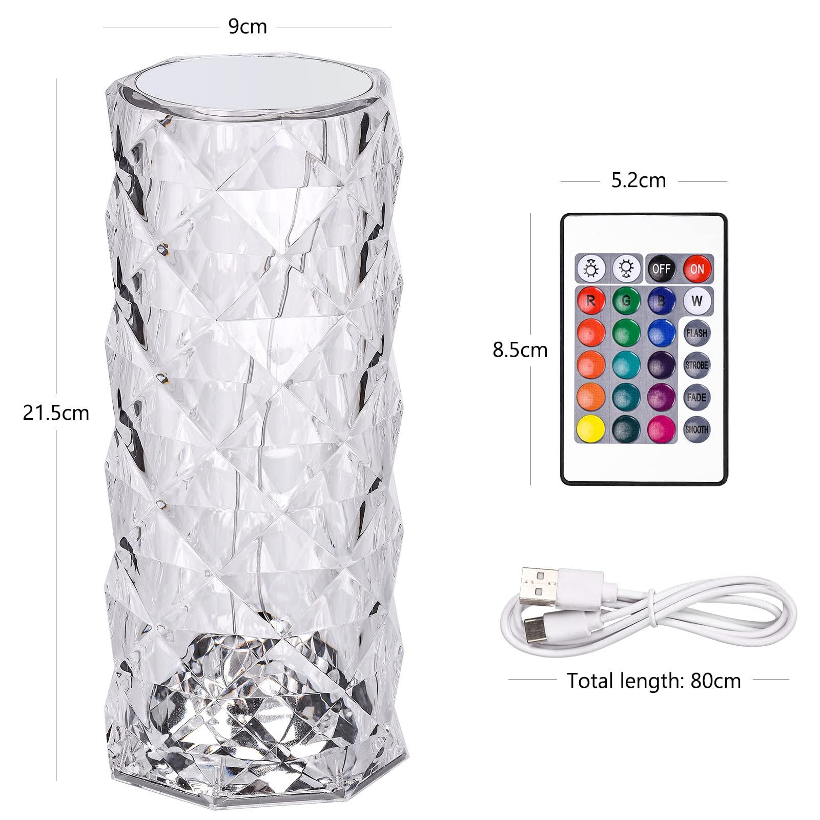 Đèn pha lê đèn LED LED Đèn LED Đèn đêm Acrylic Touch Touch điều khiển từ xa Đèn Tinge 16 màu và 7 Chế độ thay đổi màu