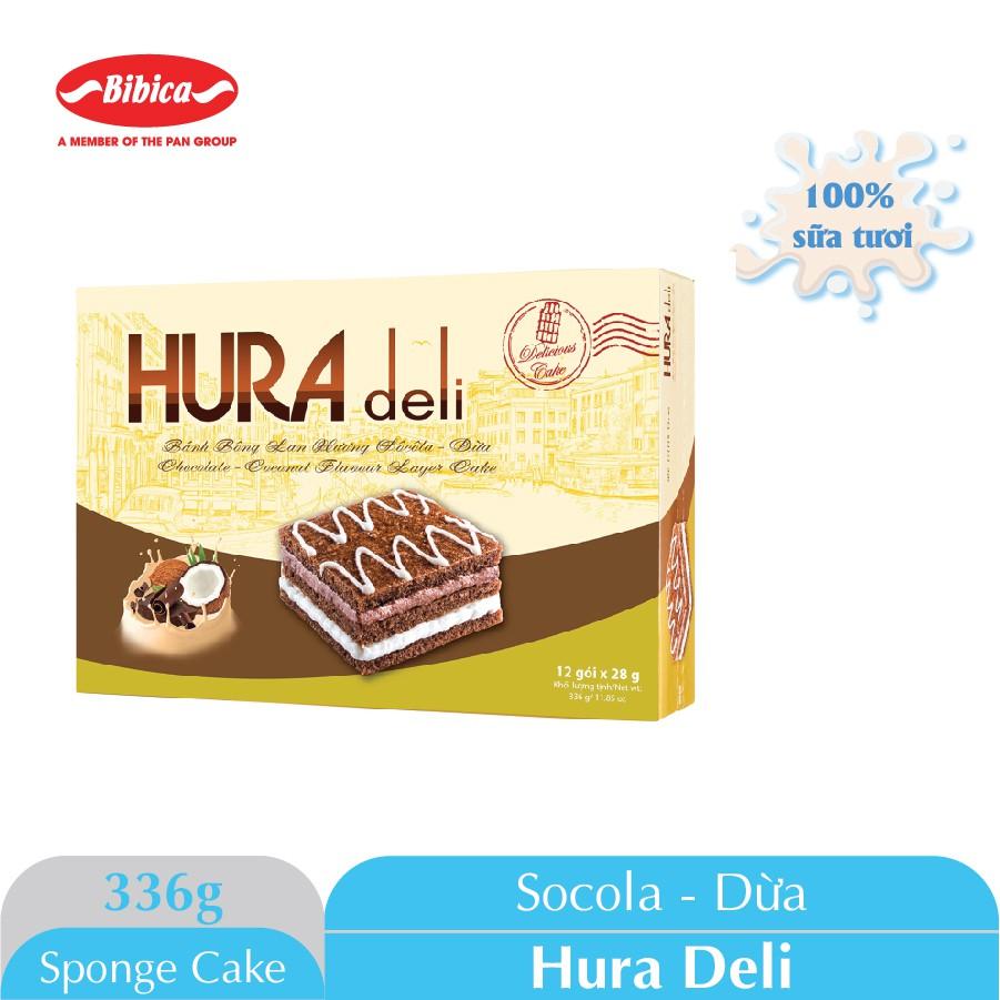 Bánh Bông Lan Hura Deli Chocolate - Dừa 336g