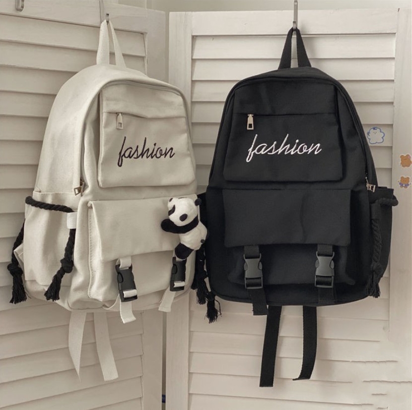 Balo đi học thời trang canvas Ulzzang Hàn Quốc đẹp rẻ phong cách unisex cho học sinh sinh viên kèm Dây Thừng
